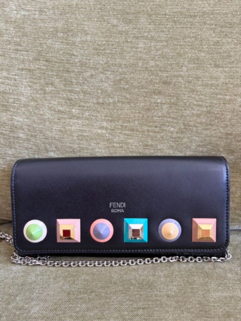 FENDI Rainbow Stud Wallet on Chain, NWOT